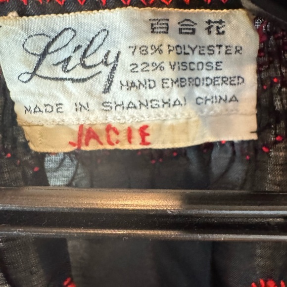 Lily Black Top with Red Stitching - Picture 4 of 7